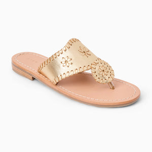 Jack Rogers Girls Jacks Flat Sandal - Metallic Nappa
