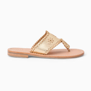 Jack Rogers Girls Jacks Flat Sandal - Metallic Nappa