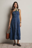Forte Lace-Up Denim Maxi Dress FD0031