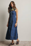 Forte Lace-Up Denim Maxi Dress FD0031