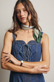 Forte Lace-Up Denim Maxi Dress FD0031