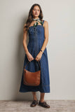 Forte Lace-Up Denim Maxi Dress FD0031