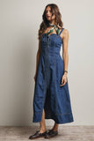 Forte Lace-Up Denim Maxi Dress FD0031