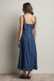 Forte Lace-Up Denim Maxi Dress FD0031
