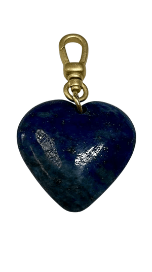 Lapis Lazuli Carved Heart Charm