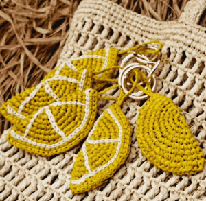 Zanatany Lemon Raffia Keyrings