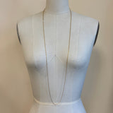 Long Single Teensy Baroque Pearl Mini Rectangle Chain