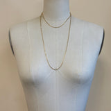 Long Single Teensy Baroque Pearl Mini Rectangle Chain