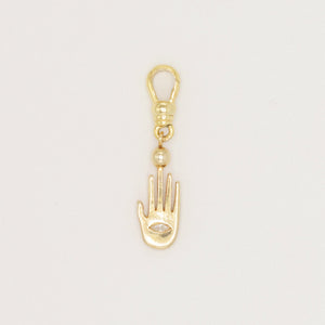 Lulu Frost Fine Hamsa with White Sapphire Marquise Eye Protect Charm