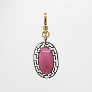 Magical Cat Eye Bubblegum Pink Glass Cabochon Sterling Silver Aja Charm