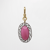 Magical Cat Eye Bubblegum Pink Glass Cabochon Sterling Silver Aja Charm