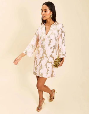 Mestiza blush gold Ines Mini dress