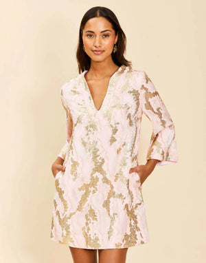 Mestiza blush gold Ines Mini dress