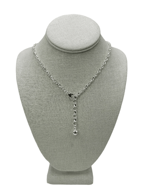Plaza Mini Tuff Link Short Necklace - Silver Shine