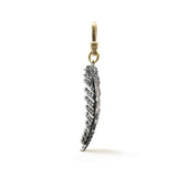 Mixed Metal Crystal Angel Feather Charm