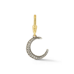 Mixed Metal Crystal Crescent Moon Charm
