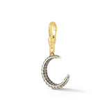 Mixed Metal Crystal Crescent Moon Charm