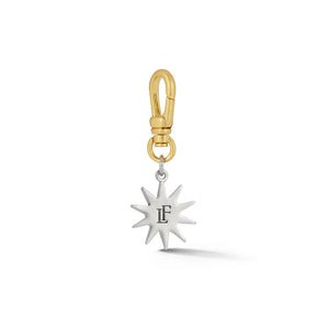 Mixed Metal Crystal Electra Star Charm - Silver/Gold/Crystal