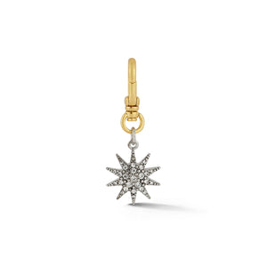Mixed Metal Crystal Electra Star Charm - Silver/Gold/Crystal