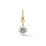 Mixed Metal Crystal Electra Star Charm - Silver/Gold/Crystal