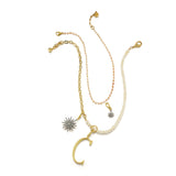 Mixed Metal Crystal Electra Star Charm - Silver/Gold/Crystal