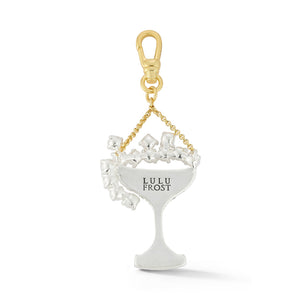 Mixed Metal Glass Pearl Bubbly Champagne Charm