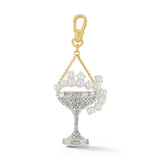 Mixed Metal Glass Pearl Bubbly Champagne Charm