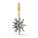 Mixed Metal Radiant Star Charm - Silver/Gold/Crystal