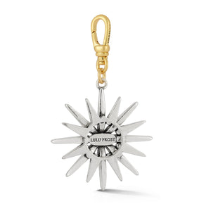 Mixed Metal Radiant Star Charm - Silver/Gold/Crystal