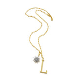 Mixed Metal Radiant Star Charm - Silver/Gold/Crystal