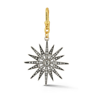 Mixed Metal Radiant Star Charm - Silver/Gold/Crystal