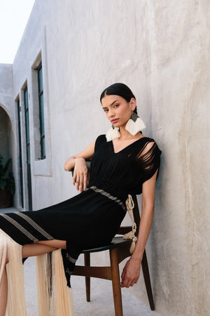 Montsera Campeche Black midi dress