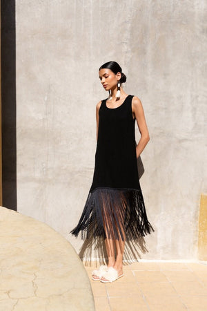 Montsera Ceiba Black Mini dress