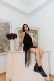 Montsera Ceiba Black Mini dress