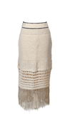 Montsera Tequila Ivory Crochet Midi Skirt