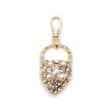 Nina Crystal Heart Lock Charm - Gold/Pearl