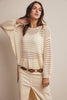 Open-Knit Stripe Sweater Top FSW0056