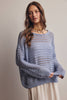 Open-Knit Stripe Sweater Top FSW0056