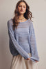 Open-Knit Stripe Sweater Top FSW0056