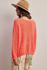 Open-Knit Stripe Sweater Top FSW0056