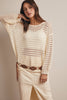 Open-Knit Stripe Sweater Top FSW0056