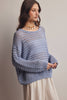 Open-Knit Stripe Sweater Top FSW0056