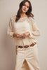 Open-Knit Stripe Sweater Top FSW0056