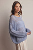 Open-Knit Stripe Sweater Top FSW0056