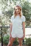 Organic Cotton Thermal Surplus Tee - Natural/Marine Green