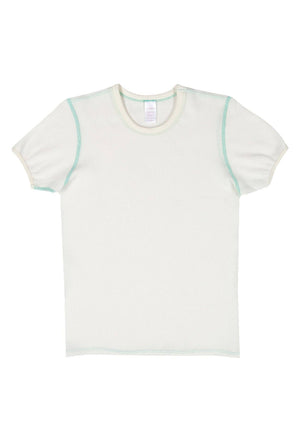 Organic Cotton Thermal Surplus Tee - Natural/Marine Green
