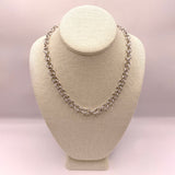Plaza Round Link Matte Silver Short Necklace