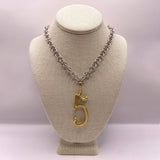 Plaza Round Link Matte Silver Short Necklace