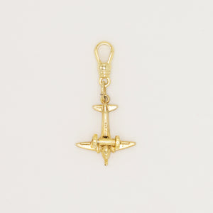 Vintage 1950's 14 Karat Gold Vermeille Mechanical Plane Charm