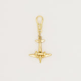 Vintage 1950's 14 Karat Gold Vermeille Mechanical Plane Charm